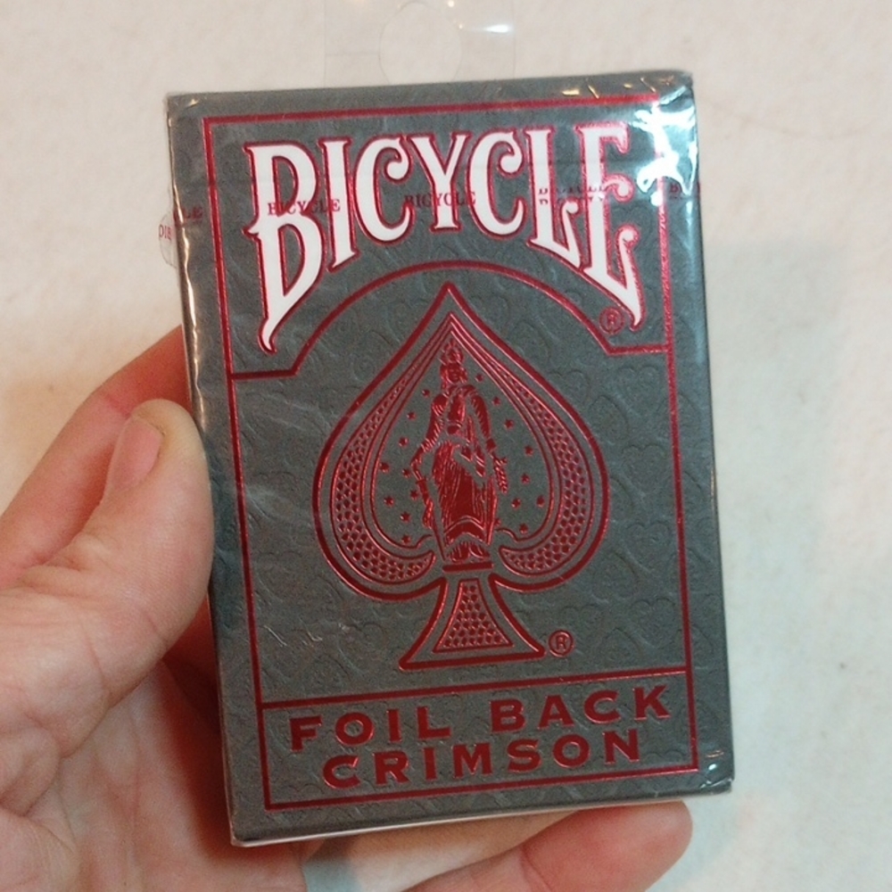Bicycle Foil Back Crimson Playing Cards NEW